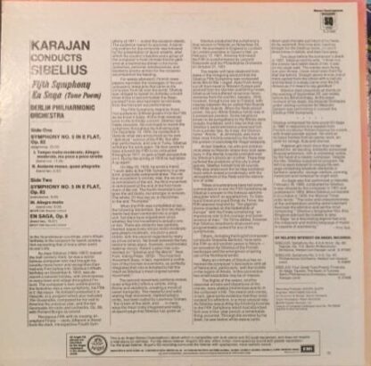 Symphony No. 5 / En Saga LP (US 1978):Jean Sibelius - Image 2