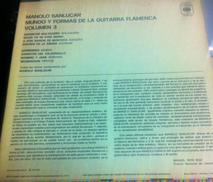 Mundo Y Formas De La Guitarra Flamenca. Volumen 3 LP (SPA 1973):Manolo Sanlúcar - Image 2