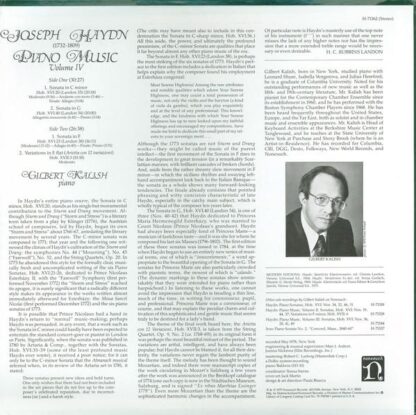 Piano Music, Volume IV LP (US 1979):Joseph Haydn - Image 2