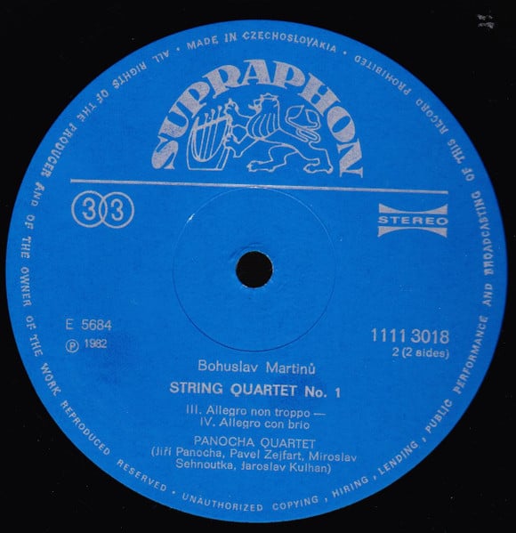 Bohuslav Martinů, Panocha Quartet-3