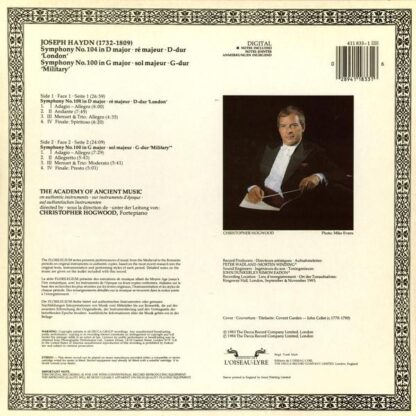 Symphony No. 104 "London", Symphony No. 100 "Military" LP (HOL 1984):Joseph Haydn - Image 2
