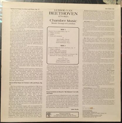 Chamber Music LP (US 1981):The Music Group Of London - Image 2