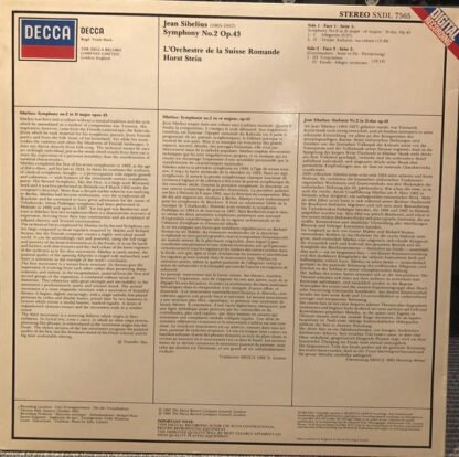 Symphony No. 2 LP (UK 1983):Jean Sibelius - Image 2