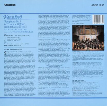 Symphony No.3 In F Minor 'Irish' / Irish Rhapsody No.5 LP (UK 1987):Charles Villiers Stanford - Image 2