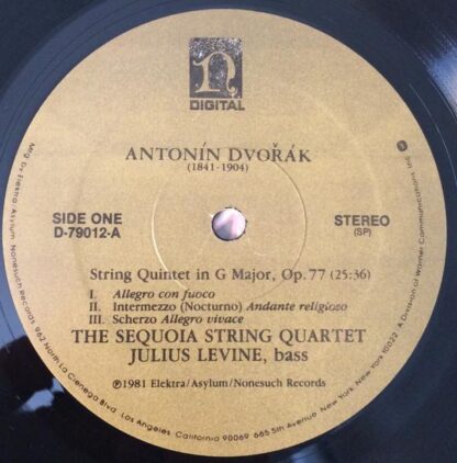 Quintet In G Major, Op. 77 - Two Waltzes LP (US 1980):Antonín Dvořák - Image 2