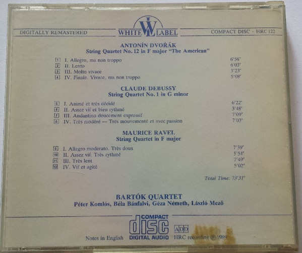 Antonín Dvořák, Claude Debussy, Maurice Ravel, Bartók Quartet-1