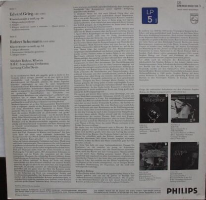 Klavierkonzerte LP (HOL 1971):Edvard Grieg - Image 2