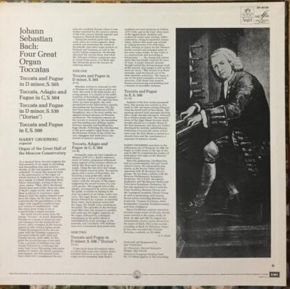 Four Great Organ Toccatas LP (US):Harry Grodberg - Image 2