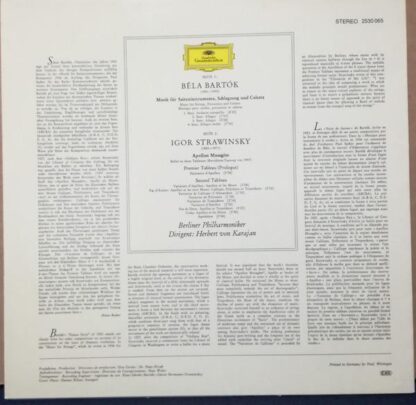 Apollon Musagète / Musik Für Saiteninstrumente, Schlagzeug & Celesta LP (GER):Igor Stravinsky - Image 2