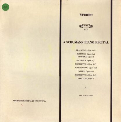 A Schumann Piano Recital LP (US):Robert Schumann