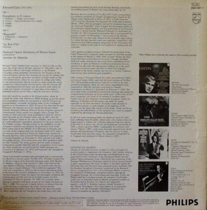 Overture "Le Roi D'Ys" / Symphony In G Minor / Rapsodie LP (HOL 1975):Édouard Lalo - Image 2