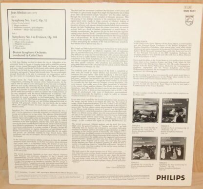 Symphonies Nos. 3 And 6 LP (US/CAN 1977):Jean Sibelius - Image 2