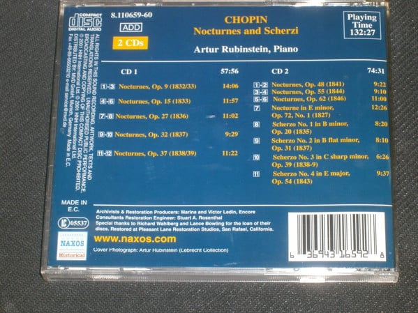 Arthur Rubinstein, Frédéric Chopin-1
