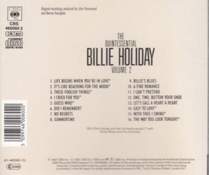 The Quintessential Billie Holiday Volume 2:Billie Holiday - Image 2