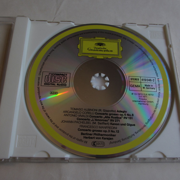 Tomaso Albinoni, Arcangelo Corelli, Antonio Vivaldi, Johann Pachelbel, Francesco Manfredini / Herbert Von Karajan & Berliner Philharmoniker-3