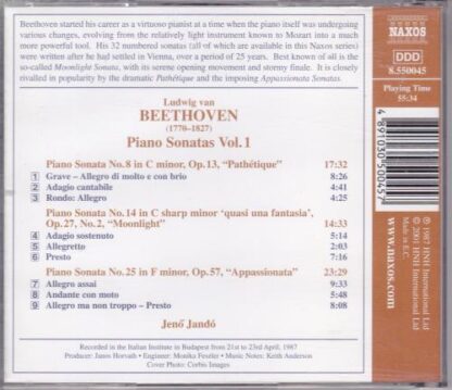 Piano Sonatas Vol.1: Moonlight / Pathétique / Appassionata CD:Ludwig van Beethoven - Image 2