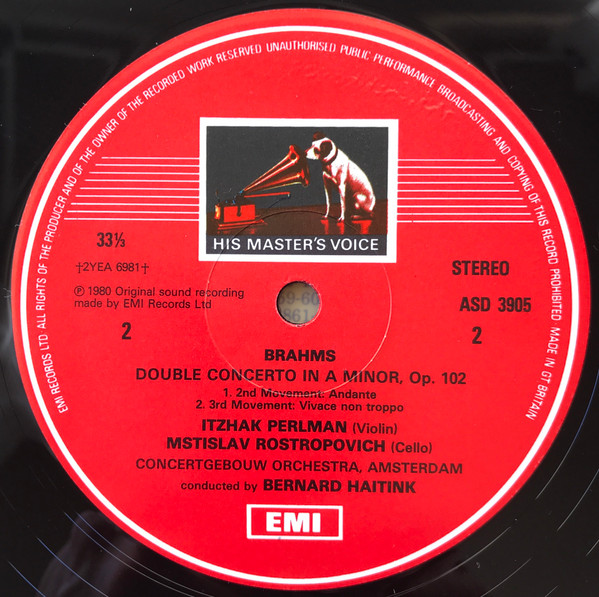 Johannes Brahms — Itzhak Perlman, Mstislav Rostropovich - Bernard Haitink, Concertgebouworkest-3