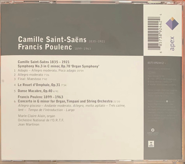 Camille Saint-Saëns, Francis Poulenc, Marie-Claire Alain, Orchestre National De L'ORTF, Jean Martinon-2
