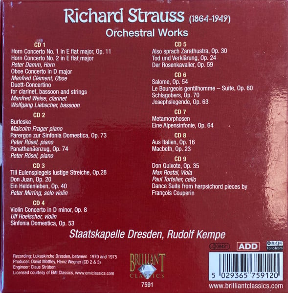 Richard Strauss, Staatskapelle Dresden, Rudolf Kempe-1