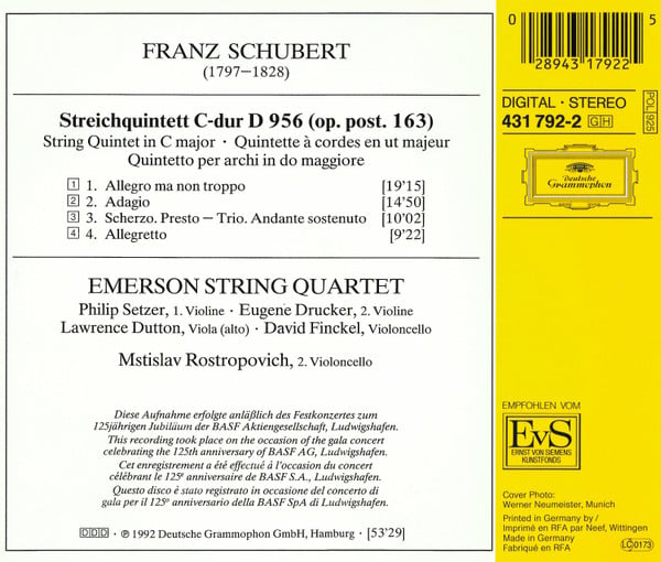 Franz Schubert, Emerson String Quartet, Mstislav Rostropovich-1