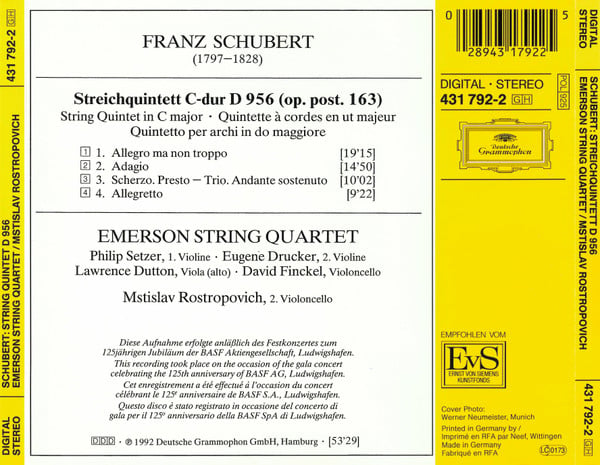 Franz Schubert, Emerson String Quartet, Mstislav Rostropovich-2