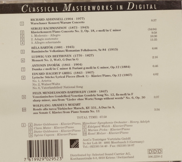 Richard Addinsell / Sergei Rachmaninoff / Béla Bartók / Antonín Dvořák / Various - Dieter Goldmann, Clara Matec, Edelgard Walch, Marian Pivka, Sylvia Capova, Rosel Molzer, Münchner Symphoniker (2), Henry Adolph-1