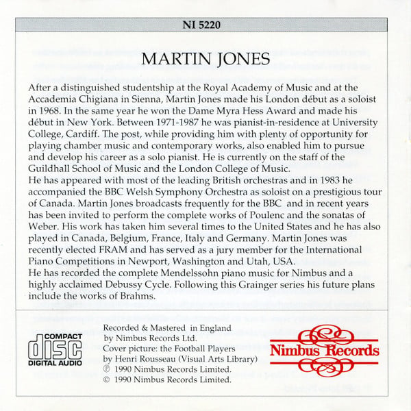 Percy Grainger, Martin Jones (3)-1