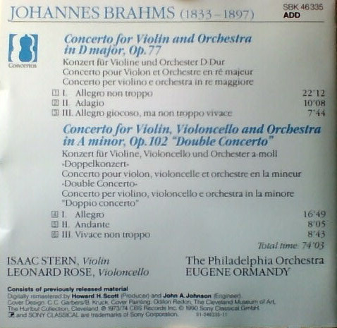 Johannes Brahms, Isaac Stern, Leonard Rose, The Philadelphia Orchestra, Eugene Ormandy-1
