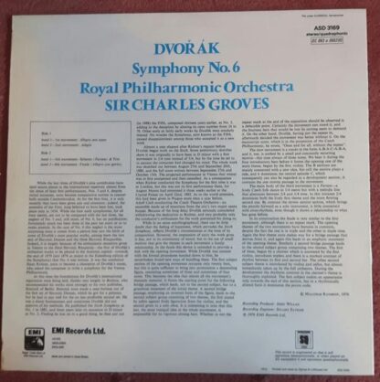 Symphony No.6 LP (UK 1976):Antonín Dvořák - Image 2