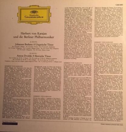 Dances By Brahms & Dvořák LP (UK 1960):Brahms; Dvořák - Image 2