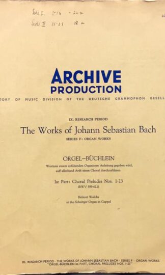 Orgel-Büchlein − 1st Part: Choral Preludes Nos 1-23 LP (UK):J.S Bach