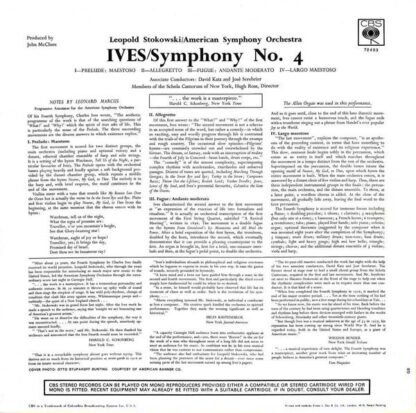 Symphony No. 4 LP (UK):Charles Ives - Image 2