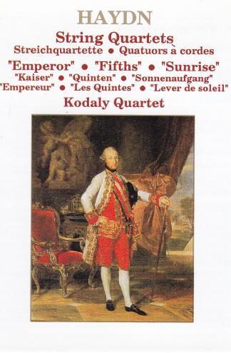 String Quartets, "Emperor" "Fifths" "Sunrise" CD:Joseph Haydn