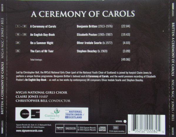 Benjamin Britten, Elizabeth Poston, NYCoS National Girls Choir, Claire Jones (4), Christopher Bell (2)-1