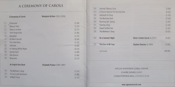 Benjamin Britten, Elizabeth Poston, NYCoS National Girls Choir, Claire Jones (4), Christopher Bell (2)-4
