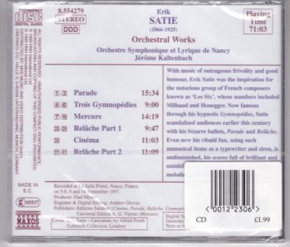 Orchestral Works CD:Erik Satie - Image 2