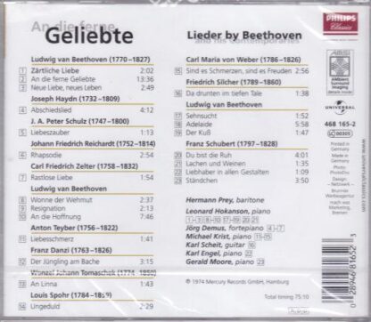 Lieder by Beethoven And His Contemporaries CD:Hermann Prey - Image 2