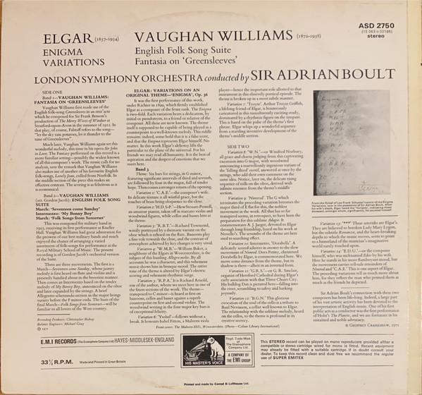 Sir Edward Elgar / Ralph Vaughan Williams, Sir Adrian Boult, London Symphony Orchestra-1