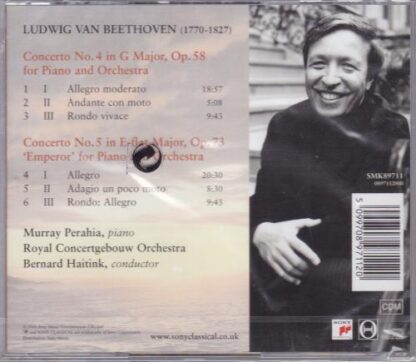 Beethoven - Piano Concertos Nos. 4 & 5 'Emperor' CD:Murray Perahia - Image 2