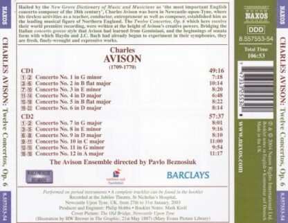 Twelve Concertos, Op. 6 2xCD:Charles Avison - Image 2