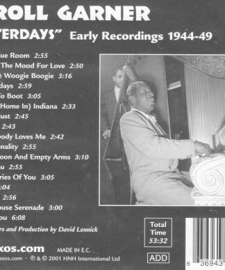 Yesterdays - Early Recordings 1944-49:Erroll Garner