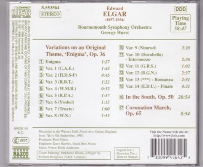 Enigma Variations / In The South / Coronation March CD:Elgar - Image 2