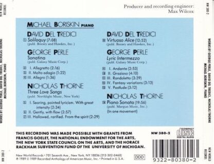 Works By George Perle, David Del Tredici, Nicholas Thorne CD:Michael Boriskin - Image 2