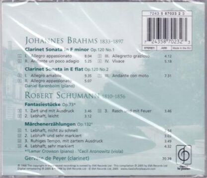 Clarinet Sonatas Nos. 1 & 2 and more CD:Gervase de Peyer - Image 2
