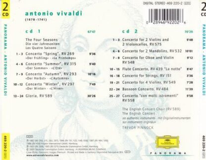 Four Seasons / Concerti "Con Molti Istromenti" / Gloria 2xCD:Antonio Vivaldi - Image 2