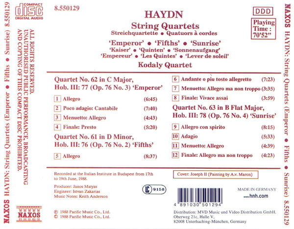 Joseph Haydn • Kodály Quartet-1