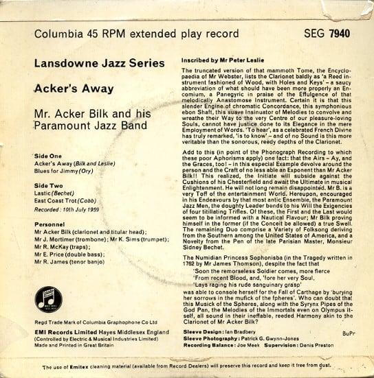 Acker Bilk And His Paramount Jazz Band-1