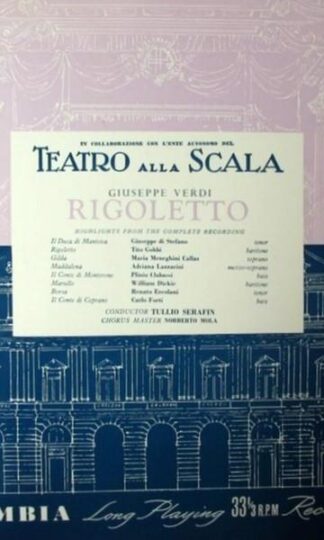 Rigoletto Highlights From The Complete Recording LP (UK):Giuseppe Verdi