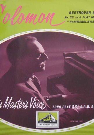Beethoven Sonatas - No. 29 In B Flat Major, Op 106 LP (UK 1956):Solomon