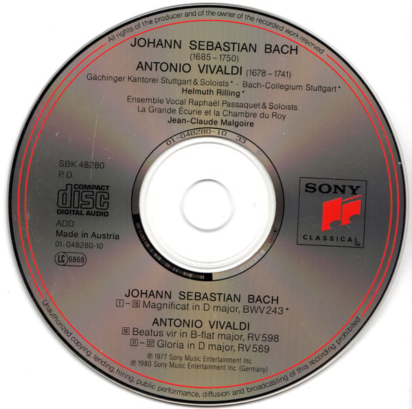 Johann Sebastian Bach / Antonio Vivaldi, Gächinger Kantorei Stuttgart · Bachcollegium Stuttgart, La Grande Ecurie Et La Chambre Du Roy, Helmuth Rilling · Jean-Claude Malgoire-2